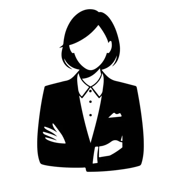 Takım Elbiseli İşkadını ve Tie Siluet vektör simgeleri.