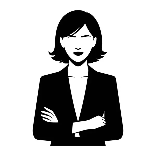 Takım Elbiseli İşkadını ve Tie Siluet vektör simgeleri.