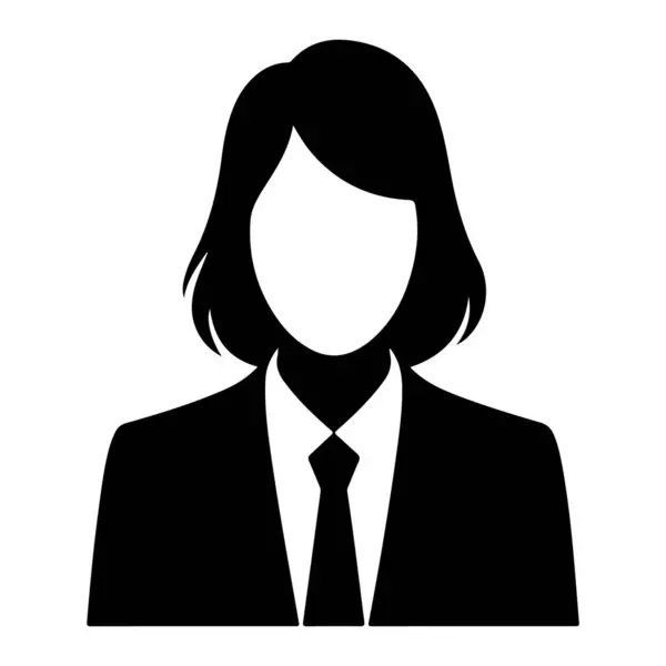 Takım Elbiseli İşkadını ve Tie Siluet vektör simgeleri.