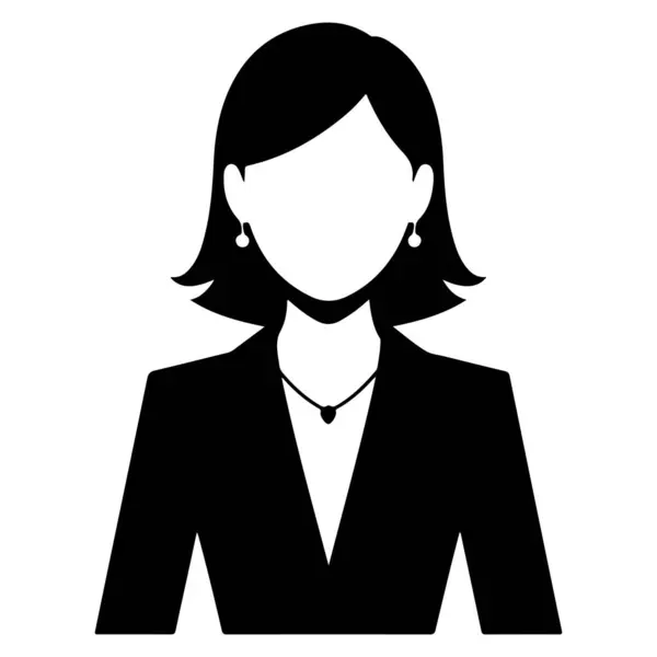 Silahlı Güvenilir İş Kadını Siyah ve Beyaz Silueti Çaprazladı