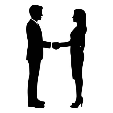 İş adamı ve İş kadını Şeffaf arkaplan ile El sıkışan Siluet vektörü