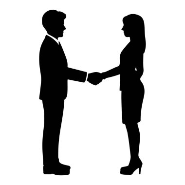 İş adamı ve İş kadını Şeffaf arkaplan ile El sıkışan Siluet vektörü