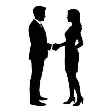 İş adamı ve İş kadını Şeffaf arkaplan ile El sıkışan Siluet vektörü
