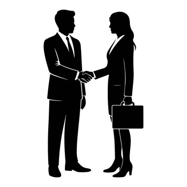 İş adamı ve İş kadını Şeffaf arkaplan ile El sıkışan Siluet vektörü