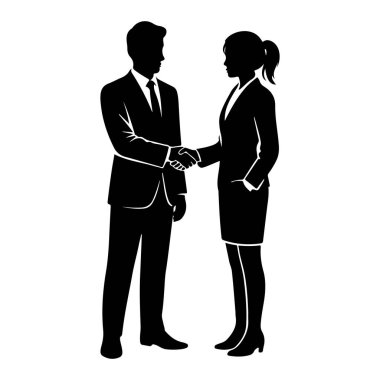 İş adamı ve İş kadını Şeffaf arkaplan ile El sıkışan Siluet vektörü