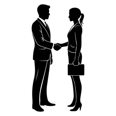İş adamı ve İş kadını Şeffaf arkaplan ile El sıkışan Siluet vektörü