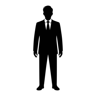 Suit Holding Evrak Çantası Siluet vektör simgesi şeffaf arkaplan ile İşadamı