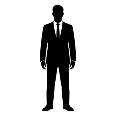 Suit Holding Evrak Çantası Siluet vektör simgesi şeffaf arkaplan ile İşadamı