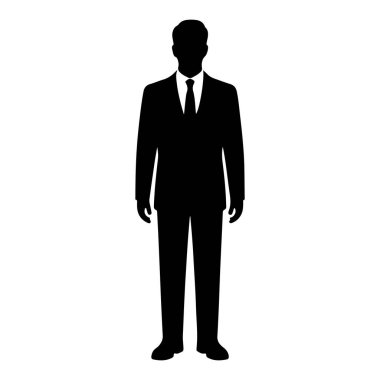 Suit Holding Evrak Çantası Siluet vektör simgesi şeffaf arkaplan ile İşadamı