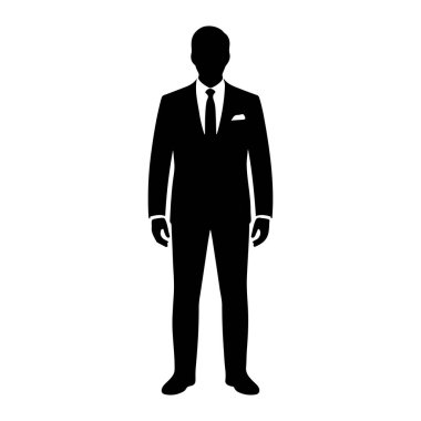Suit Holding Evrak Çantası Siluet vektör simgesi şeffaf arkaplan ile İşadamı