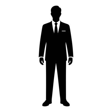 Suit Holding Evrak Çantası Siluet vektör simgesi şeffaf arkaplan ile İşadamı
