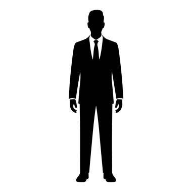 Suit Holding Evrak Çantası Siluet vektör simgesi şeffaf arkaplan ile İşadamı