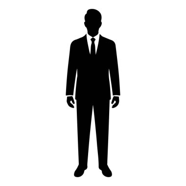 Suit Holding Evrak Çantası Siluet vektör simgesi şeffaf arkaplan ile İşadamı