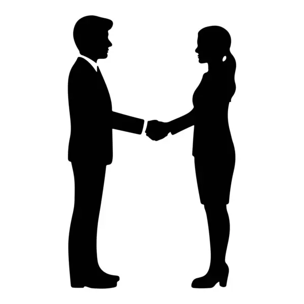İş adamı ve İş kadını Şeffaf arkaplan ile El sıkışan Siluet vektörü