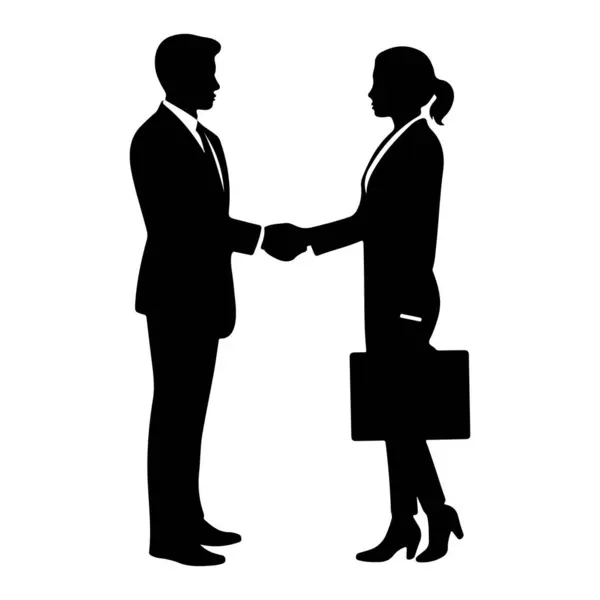 İş adamı ve İş kadını Şeffaf arkaplan ile El sıkışan Siluet vektörü