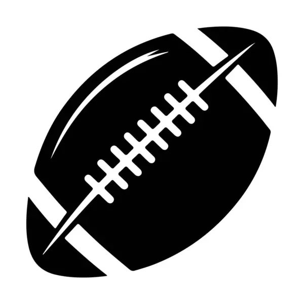 Amerikan Futbol ikonu ve Top Siyah ve Beyaz Basit Siluet vektörü