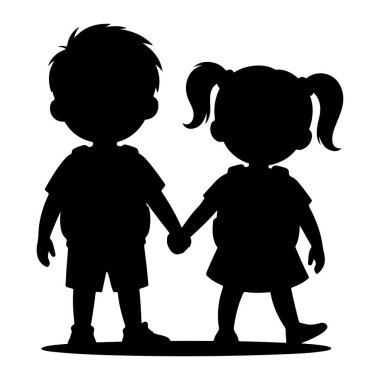 Sırt çantaları ile el ele tutuşan çocuklar Okula Dönmeye Hazır