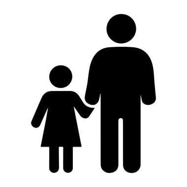 Baba ve Çocuk Silueti Resimlerinde Baba Metin Tasarımı Silüeti