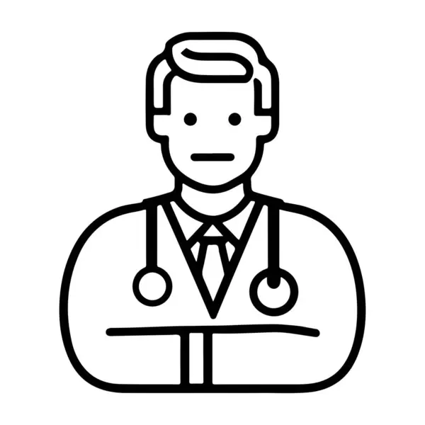 Stetoskop ve kolları çaprazlanmış siluetle kendine güvenen doktor.