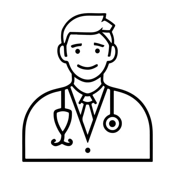 Stetoskop ve kolları çaprazlanmış siluetle kendine güvenen doktor.