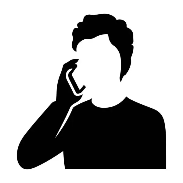 Şeffaf Arkaplanda Wifi Silueti ile Telefonda Konuşan Kişi