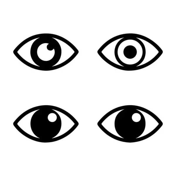 Şeffaf Arkaplanda Siluette Göz Simgelerinin Koleksiyonu