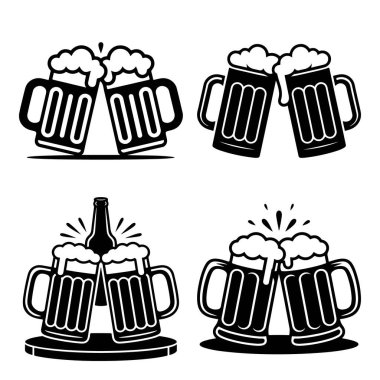 Ayı fincanı ve şişe silueti saydam arkaplanda izole edildi