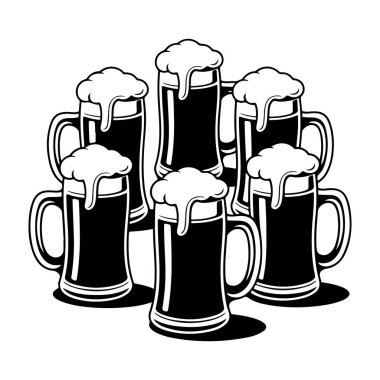 Ayı fincanı ve şişe silueti saydam arkaplanda izole edildi