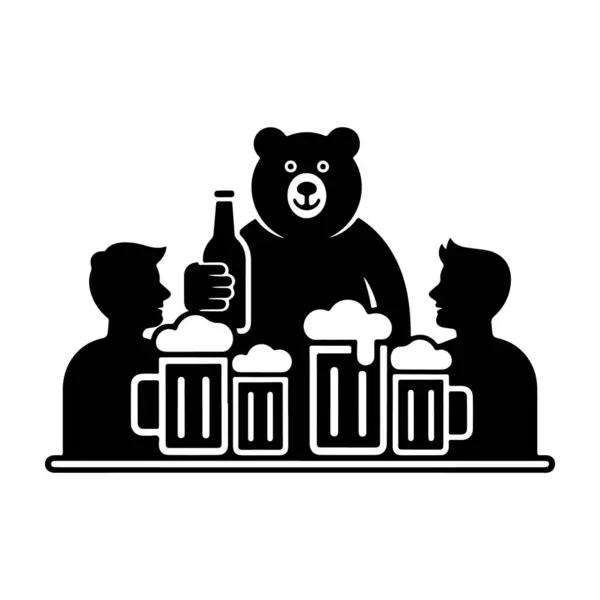 Ayı fincanı ve şişe silueti saydam arkaplanda izole edildi