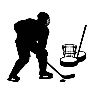 Buz hokeyi gömleği tasarımı elementleri silueti şeffaf arkaplanda izole edildi