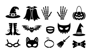 Cadılar Bayramı simgelerinin kendine özgü bir siluet biçiminde toplanması