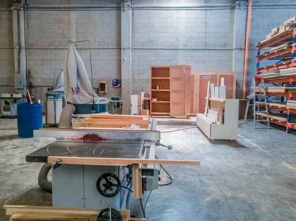 interior of empty sawmill workshop. woodwork, carpentry