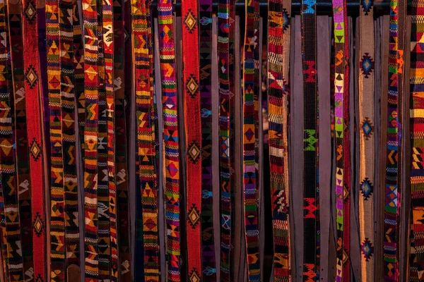 Cinturones Hechos Mano Por Mayas Ciudad Guatemala —  Fotos de Stock