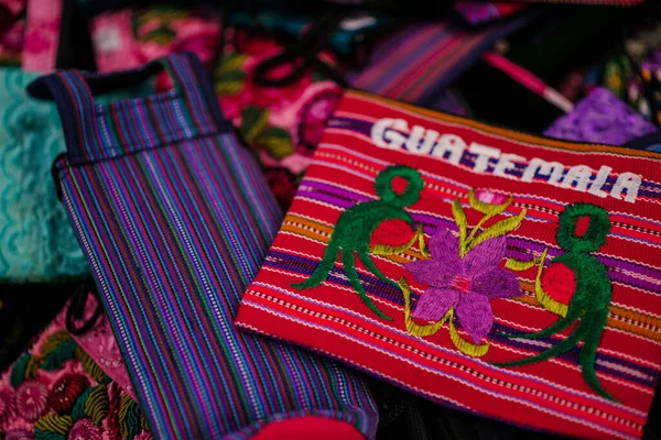 Portemonnees Gemaakt Door Guatemalteekse Indianen Lokale Markt — Stockfoto