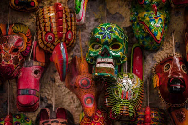 Maskers Souvenirs Van Maya Beschaving — Stockfoto
