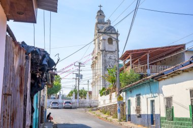 Izalco, Sonsonate El Salvador. April 26, 2016 Baroque basilica, center of faith. clipart