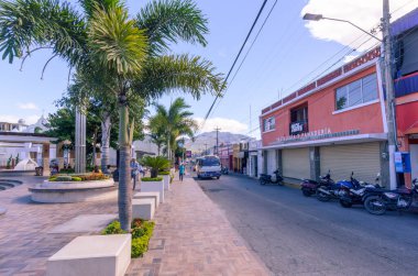 Sokaklar, caddeler ve Guatemala 'nın doğusundaki El Progreso şehrinin merkez meydanı..