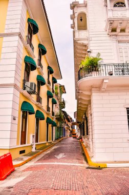 Sömürge mimarisinin şehir manzarası eski Panama şehri.