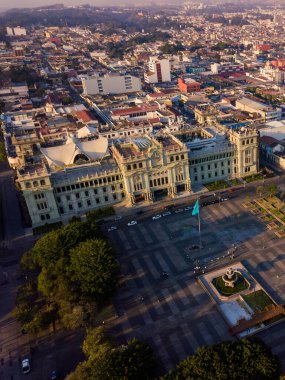 Guatemala Ciudad mimarisinin hava görüntüsü.