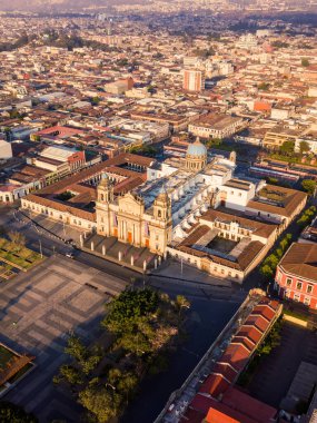 Guatemala Ciudad mimarisinin hava görüntüsü.