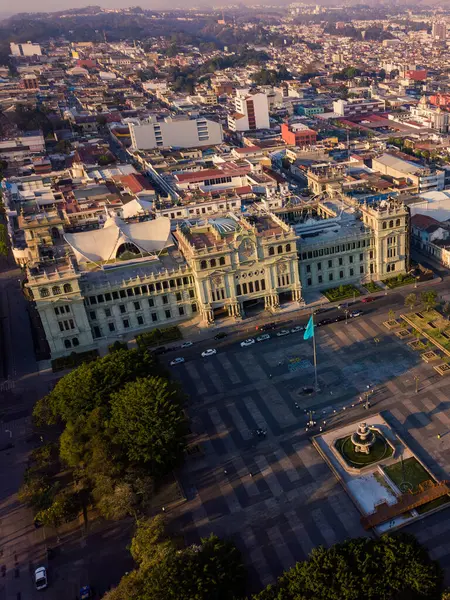 Guatemala Ciudad mimarisinin hava görüntüsü.