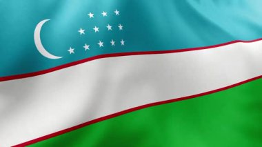 Özbekistan federasyonu bayrağı rüzgarda dalgalanıyor