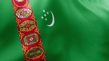 Türkmenistan Federasyonu bayrağı rüzgarda dalgalanıyor