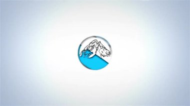 Dağ logosu tasarım videosu daire içinde