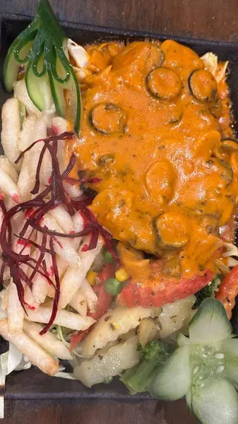 Bir restoranda İtalyan bifteği. 