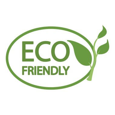 Eco friendly green leaf label icons vector illustration design isolated concept
