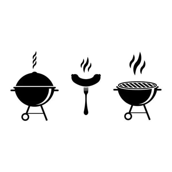 Grill Bbq Fork Icon Set Vector Illustration Design Isolated Concept — Stock Vector