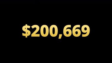 Sıfırdan bir milyon dolara kadar. Şeffaf arka planda alfa kanallı dolar para birimi sayacı. Para birimi canlandırma kavramı.