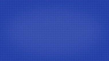 Planlı arkaplan animasyonu. Tahıl desenli mavi ızgara. Mühendislik, endüstri, işletme, teknik çizim ve mimar konsepti.