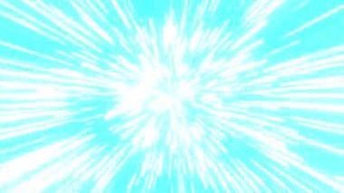 Mavi arkaplanlı ışık hızında warp. Anime hız warp arka plan kavramı. Döngü canlandırması